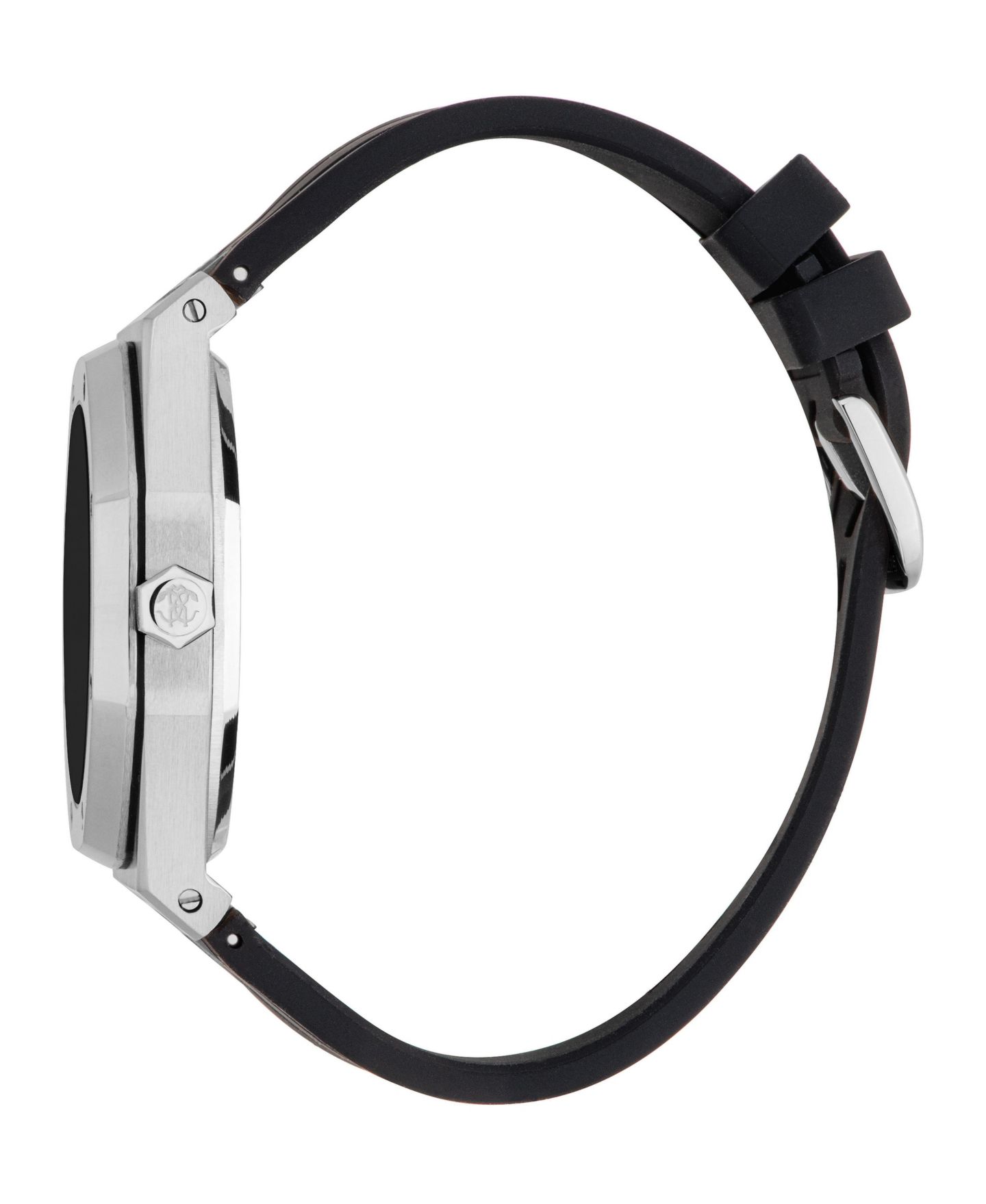 Мужские часы Roberto Cavalli Quartz Octagonal Silicone, 42mm, цвет: Серебряный — фото 2