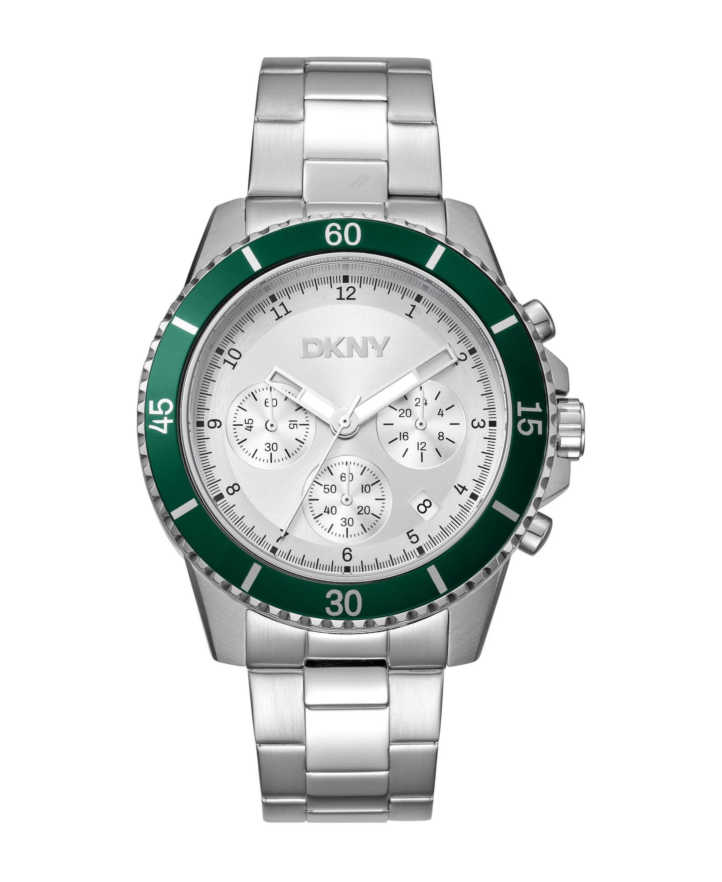 Мужские часы DKNY Quartz Active Silver Stainless Steel Bracelet Watch, 42mm, цвет: Серебряный — фото 1