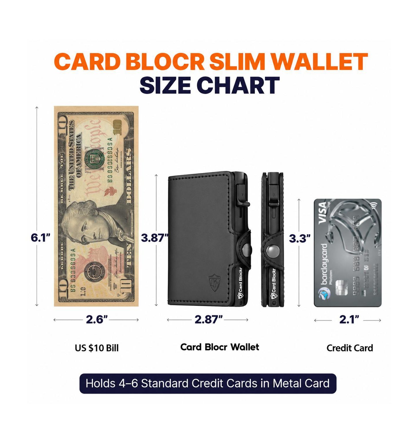 Мужской кошелёк Conceal Plus Card Blocr Pop Up Wallet for Men - Slim Metal RFID Blocking Card Holder (4-6 Cards Ejector) - Minimalist Wallet with Internal Cash + ID, цвет: Чёрный — фото 3