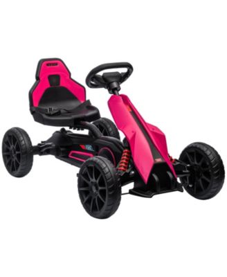 Metal Pedal Go Kart with 4-Position Adjustable Seat and Swing Axle, 66-lb Capacity, Ages 3-8