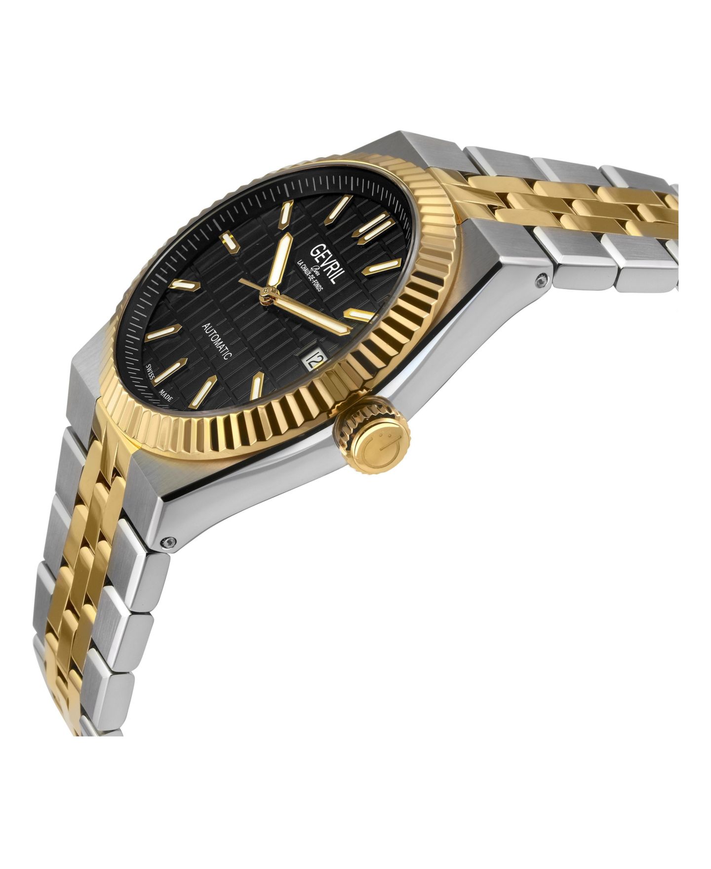 Мужские часы Gevril Swiss Automatic Pier 17 Two-tone Stainless Steel Bracelet Watch, 40mm, цвет: Серебряный — фото 3