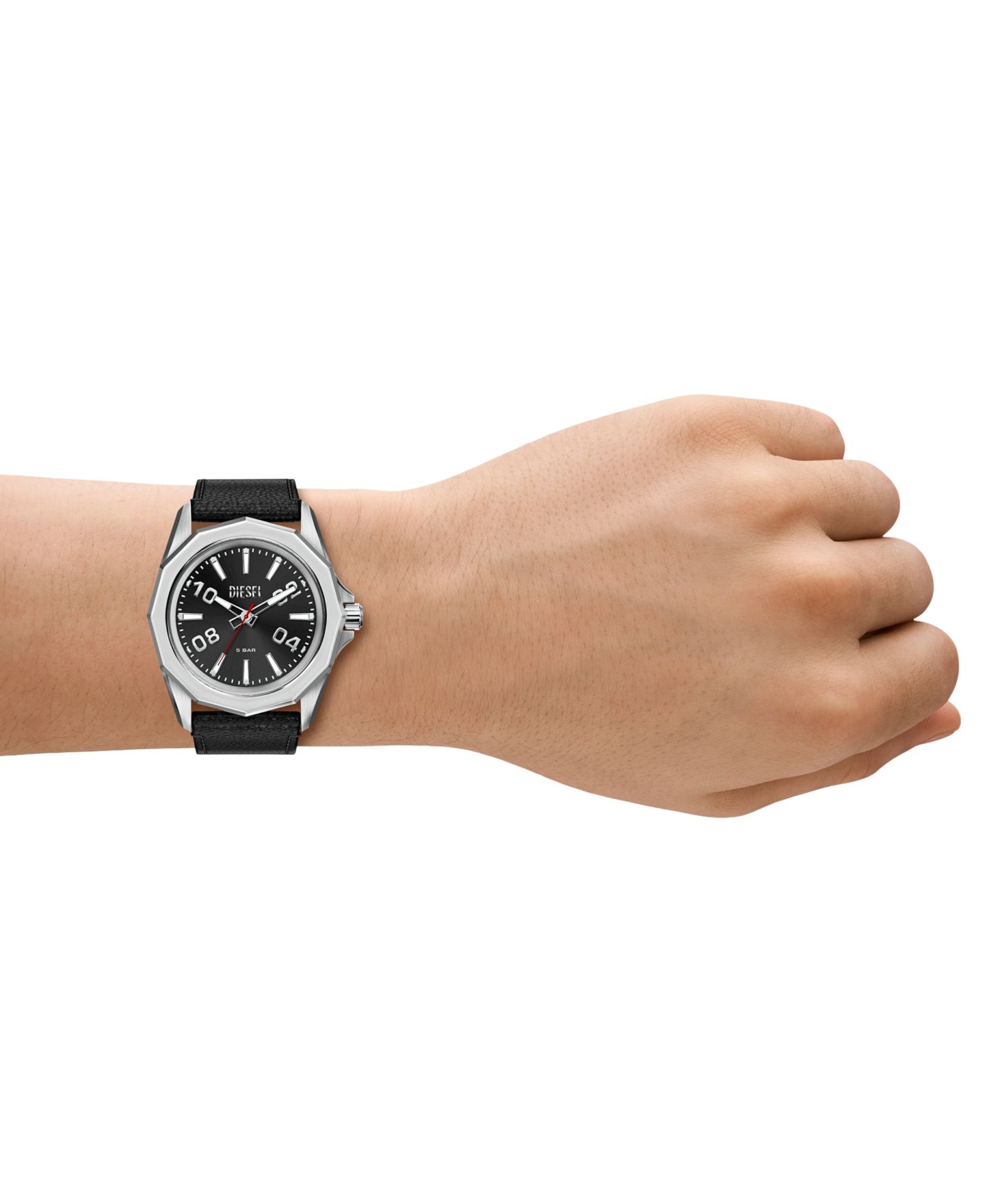 Мужские часы Diesel Quartz Stinger 3H Black Leather 44mm — фото 8