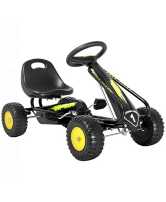 Kids Pedal Go Kart with 2-Position Seat and Backrest, Ages 3-6