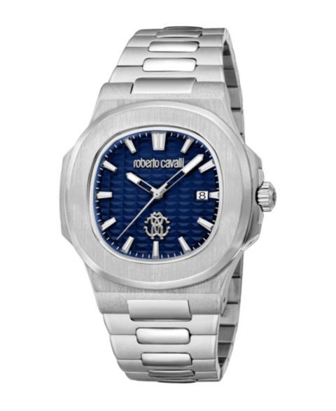Мужские часы Roberto Cavalli Quartz Stainless Steel Bracelet Watch, цвет: Серебряный