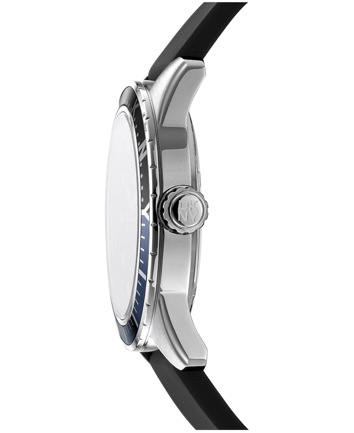 Мужские часы DKNY Quartz Crosby Sport Black Silicone Strap Watch, 42mm, цвет: Серебряный — фото 3