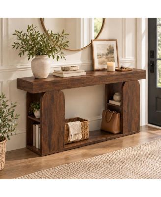 71 Inch Entryway Console Table With Open Storage Shelf, Multi-Functional Sofa Table For Hallway and Living Room