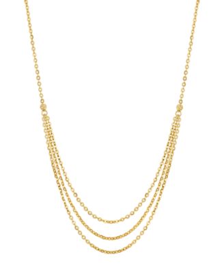 Polished Graduated Layered Necklace in 10k Yellow Gold