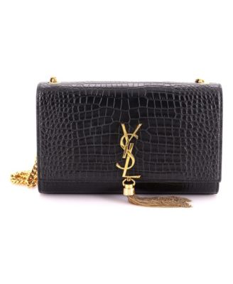 Medium Classic Monogram Tassel Crossbody Bag Embossed Leather