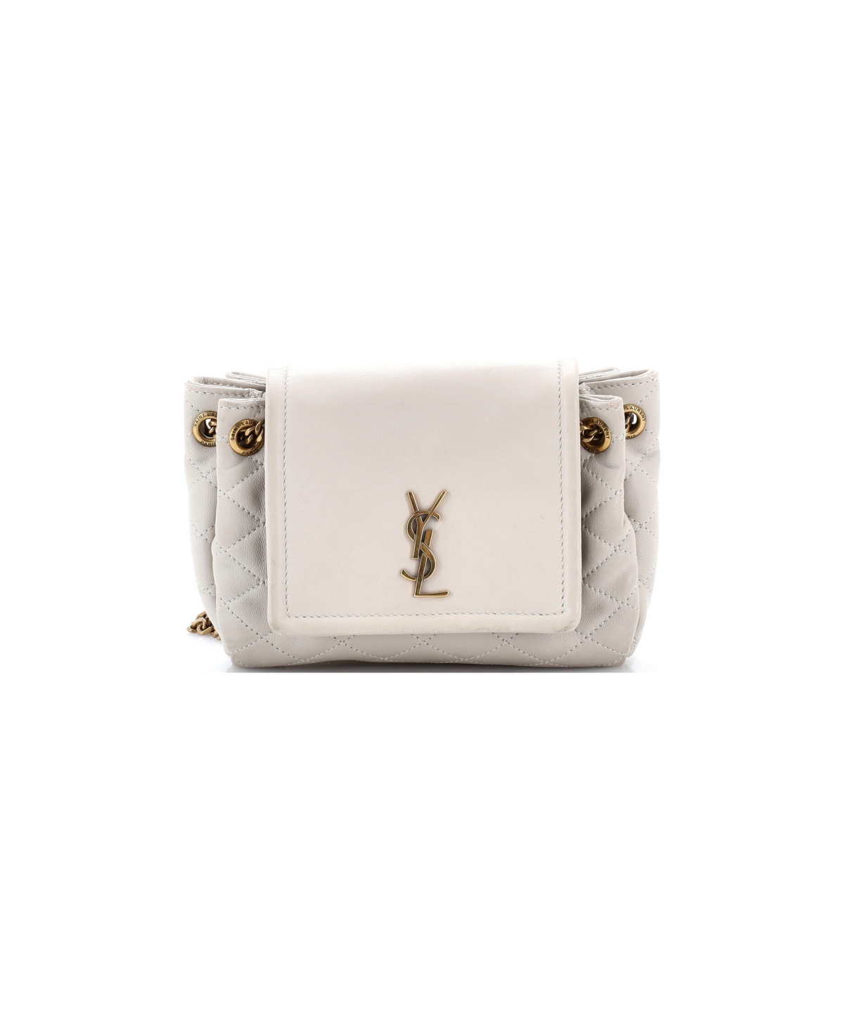 Pre-Owned Saint Laurent Mini Nolita Satchel Quilted Leather - Natural