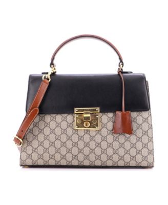 Pre-Owned Gucci Medium Padlock Top Handle Bag GG Coated Canvas and Leather