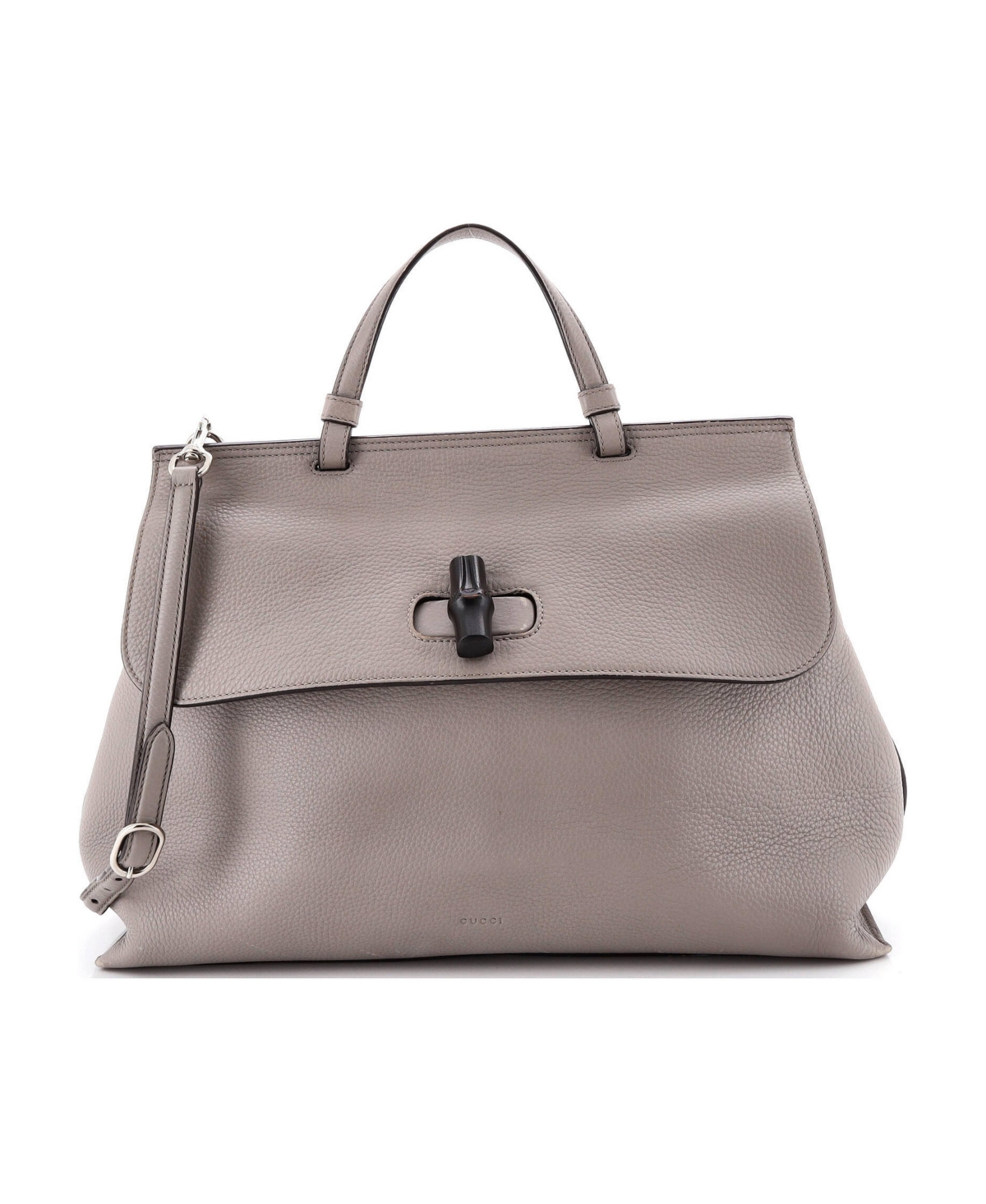 Pre-Owned Gucci Large Bamboo Daily Top Handle Bag Leather - Grey