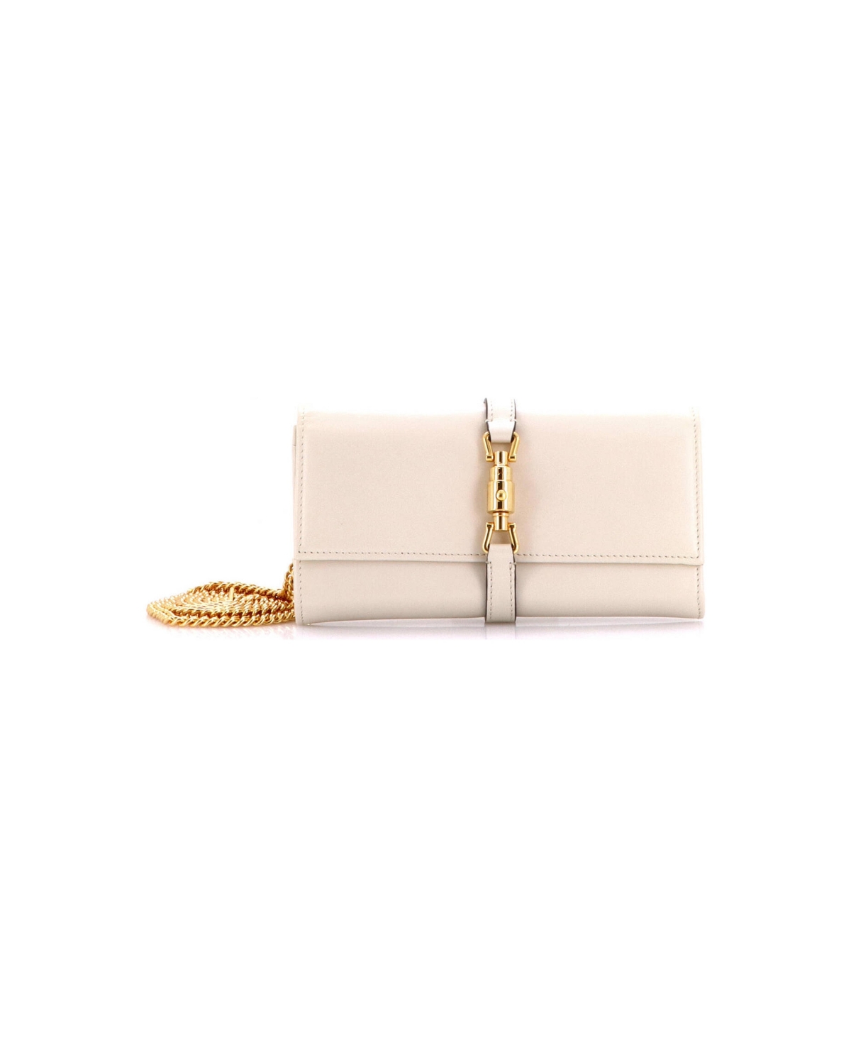 Pre-Owned Gucci Jackie 1961 Continental Chain Wallet Leather - Natural