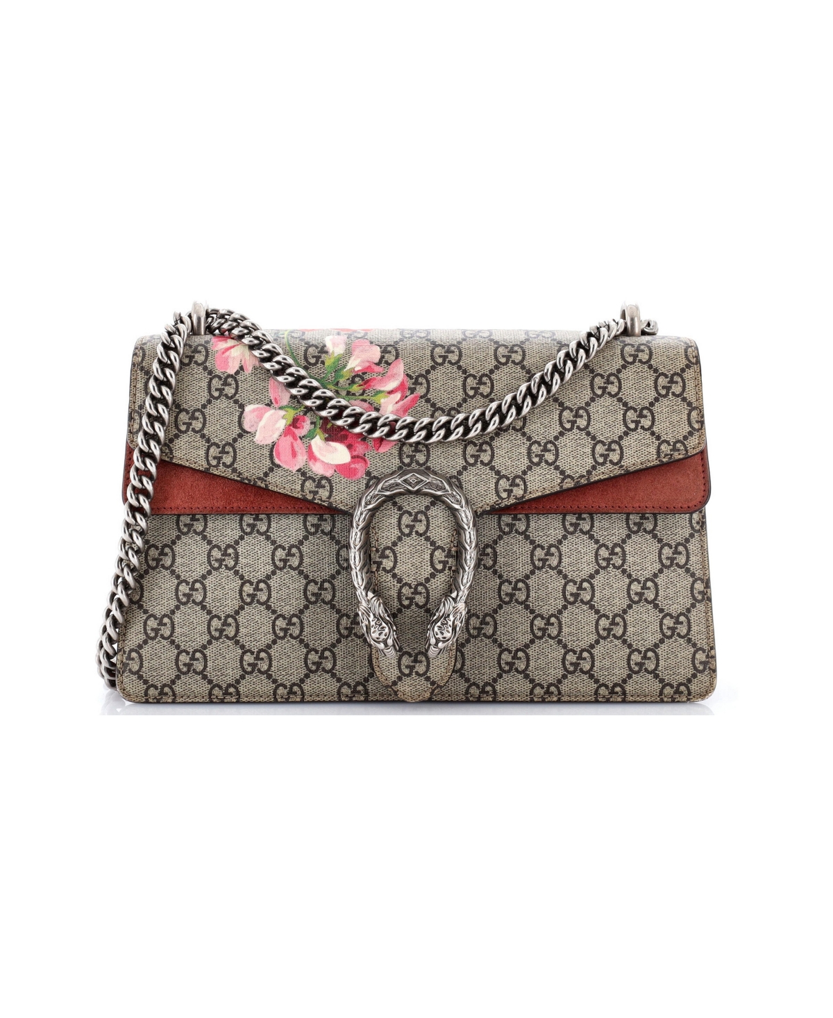 Pre-Owned Gucci Small Dionysus Bag Blooms Print Gg Coated Canvas - Brown