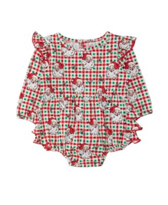 Baby Girls' Flutter Bubble Long Sleeve Romper