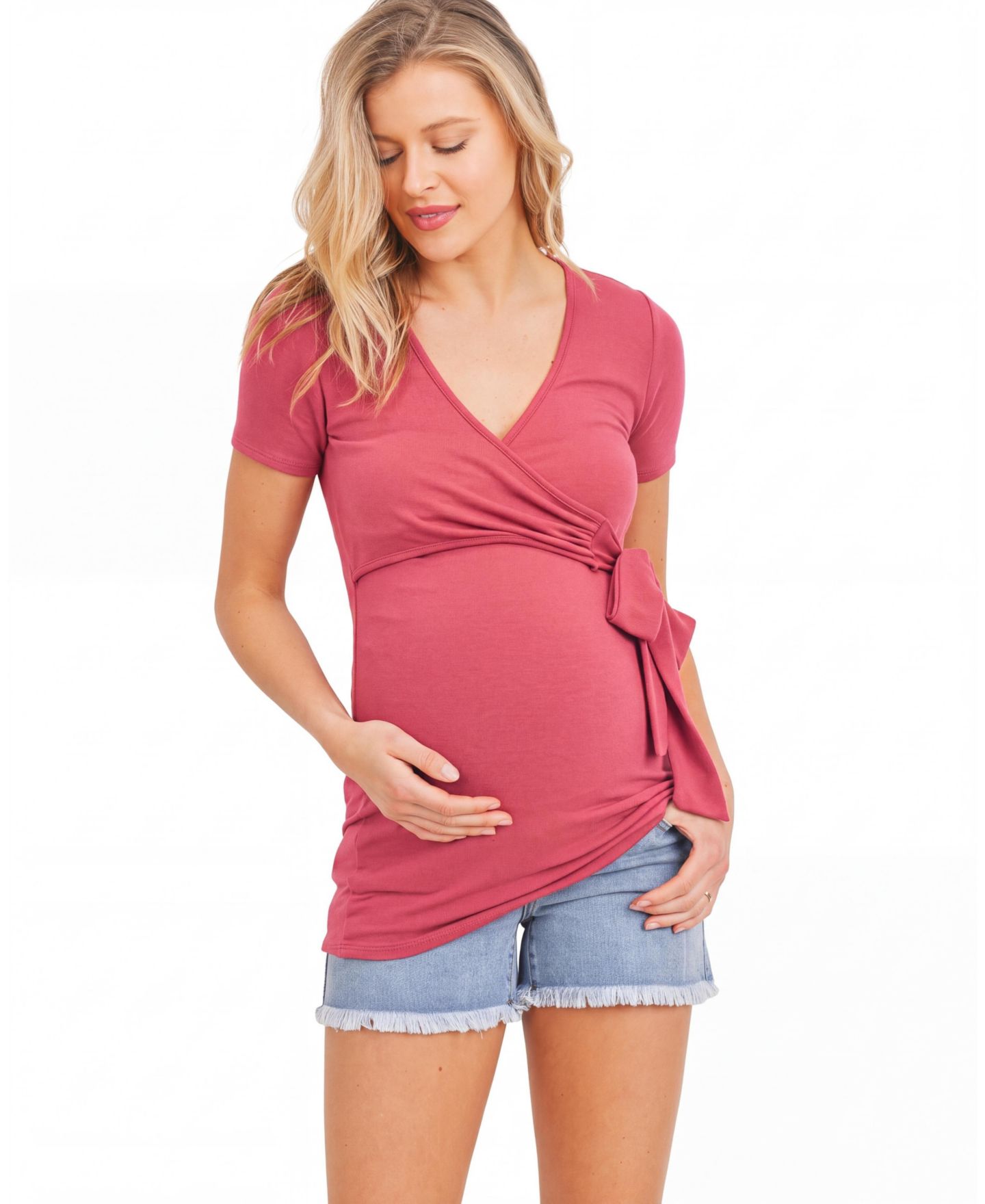 Женский топ Hello Miz Maternity Nursing Surplice Rayon-Blend, цвет: Berrice — фото 1