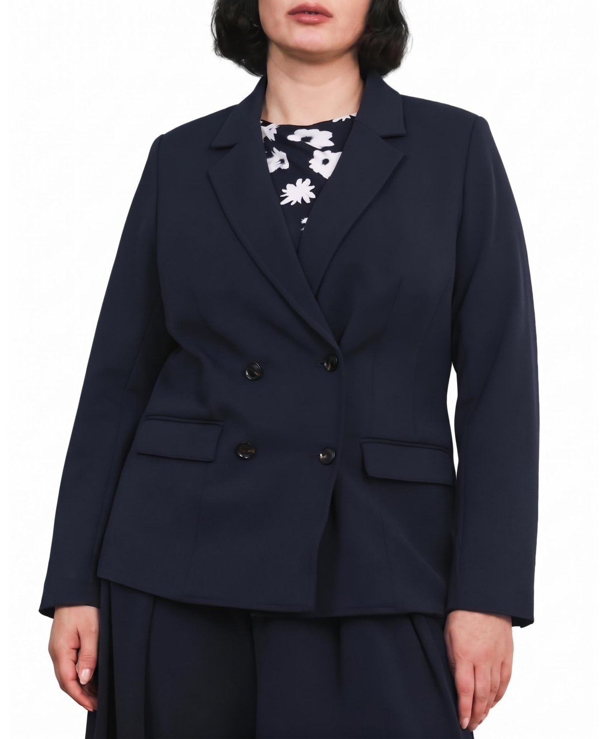 Universal standard Women's Plus Size All Day Warren Double Breasted Blazer - Navy