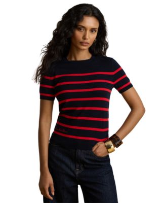 Women's Eyelah Striped Short-Sleeve Sweater