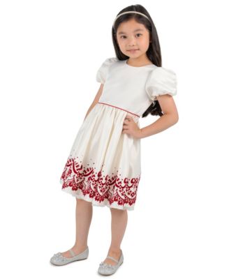 Girls' 4-6X Puff-Sleeve Fit & Flare Floral Dress