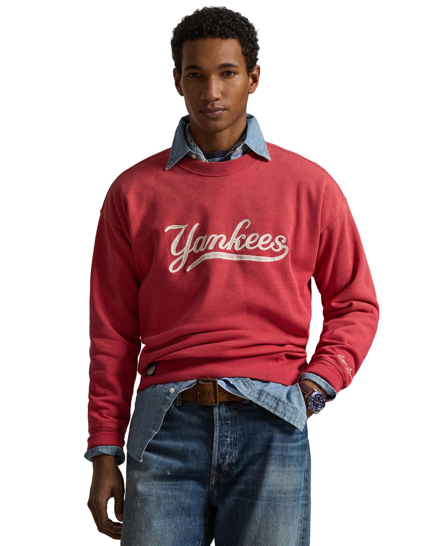Мужская толстовка Polo Ralph Lauren Yankees Embroidered Fleece, цвет: Freshwater — фото 6