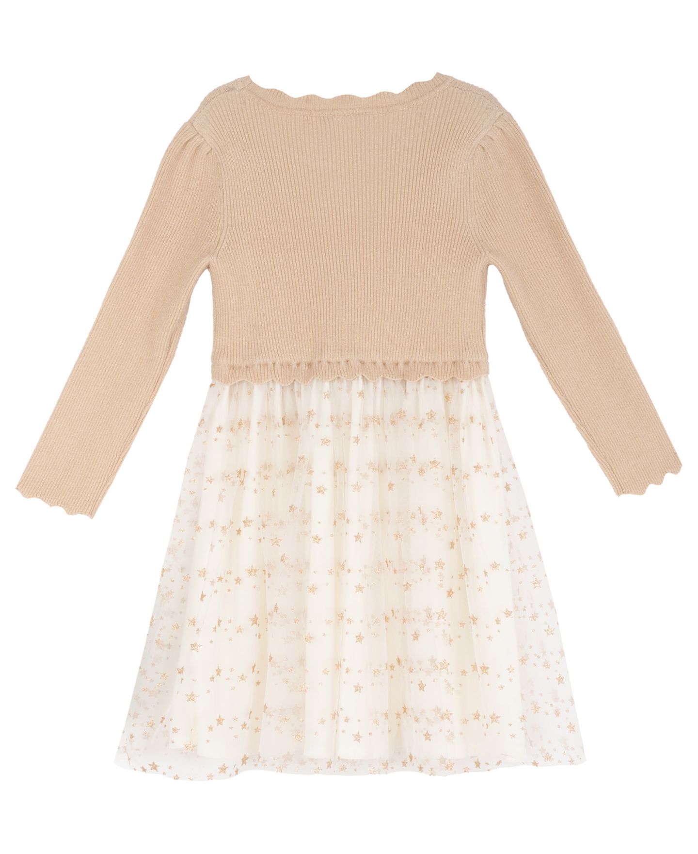 Платья Rare Editions Glitter Star-Print Long-Sleeve Tutu Dress and Bag, 2-Piece Set для девочек, цвет: Золотой — фото 5
