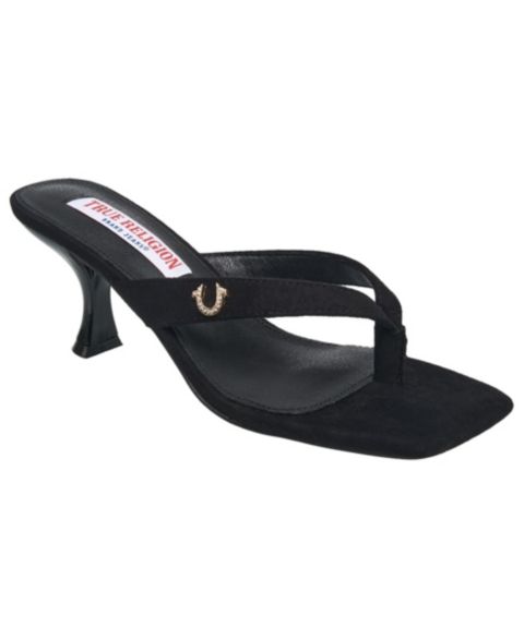 Женские сандалии True Religion Trinity Square Toe Heel Thong, цвет: Чёрный