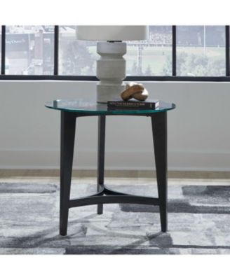 Capri Glass Top Round End Table for Living Room