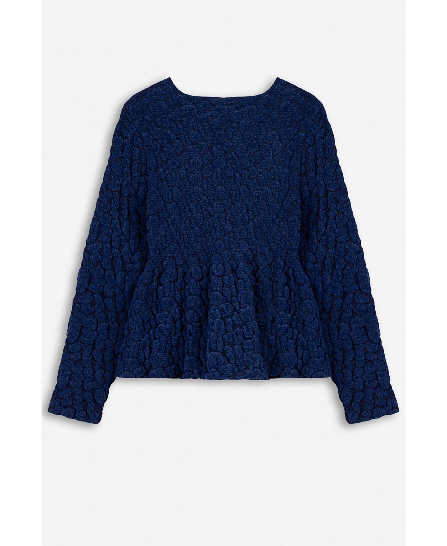 Женский кардиган NOCTURNE Textured Peplum Long-Sleeve, цвет: Тёмно-синий — фото 7
