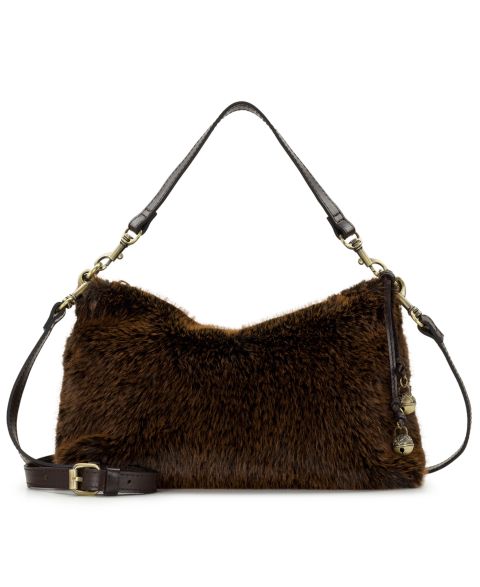 Женская сумка Patricia Nash Small Kolena Faux Fur Shoulder, цвет: Коричневый
