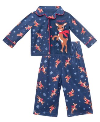 Boys' and Girls' 12M-5T Rudolph the Red-Nosed Reindeer Holiday Lounge Pajama, 2-Piece Set