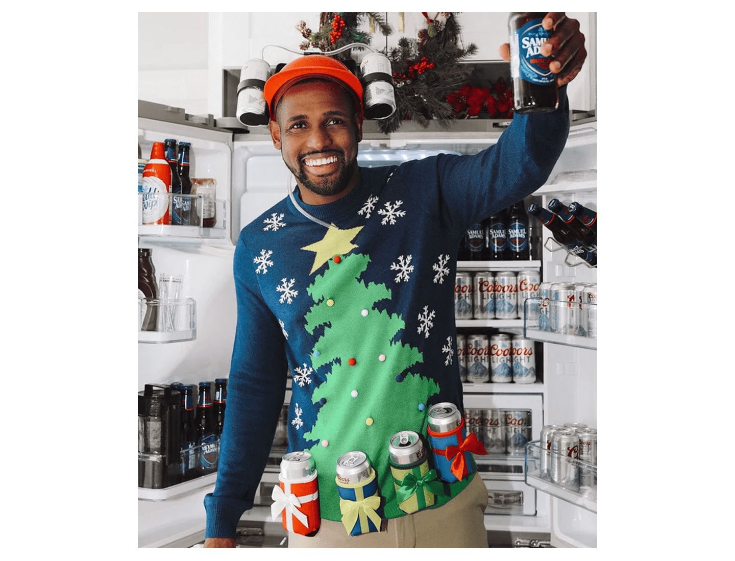 Мужской свитер Tipsy Elves Holiday Long-Sleeve Crewneck Drinking Game, цвет: Koozie Kristmas. — фото 5