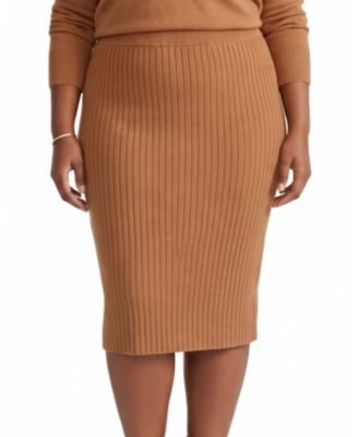 Plus Size Risa Pull-On A-Line Midi Sweater Skirt