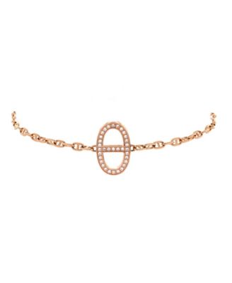 Pre-Owned Herm&eacute;s Chaine d'Ancre Contour Diamond Bracelet (0.16 ct. t.w.) in 18K Rose Gold