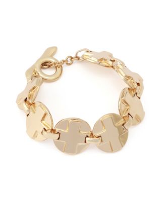 Robert Lee Morris Soho Women's Gold-Tone Cross Chain Link Toggle ...