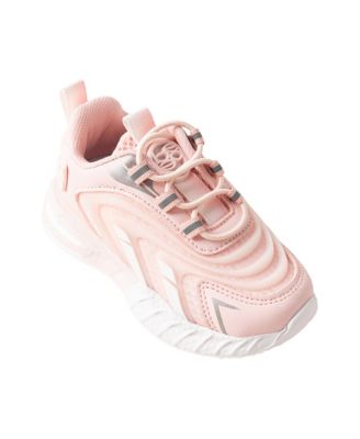 Toddler Girls' Jogger Sneakers with Multi-Material Design and Rubber Medallion