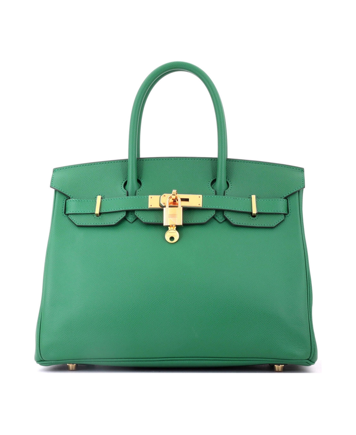 Pre-Owned Hermes Birkin 30 Handbag Green Epsom with Gold Hardware - Green