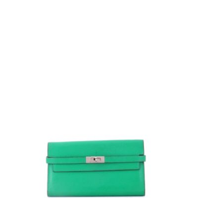 Kelly Leather Long Wallet, Good Condition