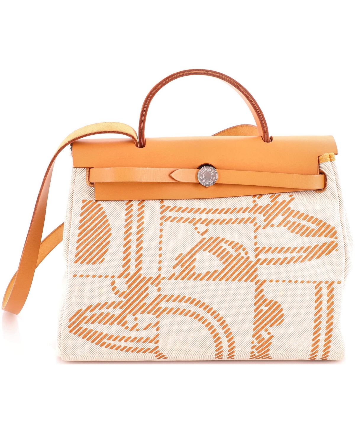Pre-Owned Hermes 31 Herbag Zip Relief Brides de Gala Toile and Leather