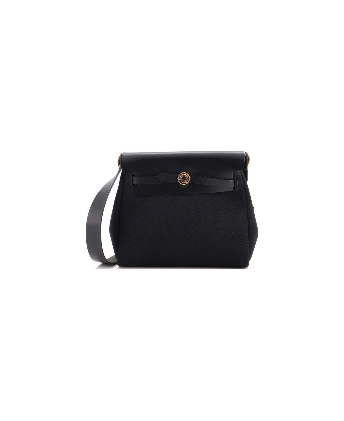 Pre-Owned Hermes 20 Herbag Zip Toile and Leather - Black