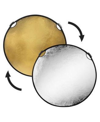 Collapsible Circular with Handles 52" Gold and Silver Reflector Compatible with Tripods