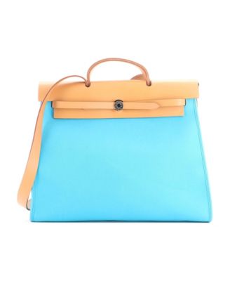 Pre-Owned HERMES 39 Herbag Zip Leather and Toile