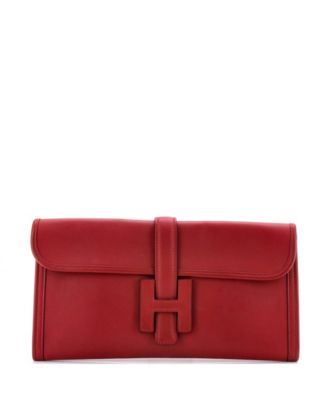 Jige Elan Leather Evening Clutch, 11" W x 6" H x 1" D