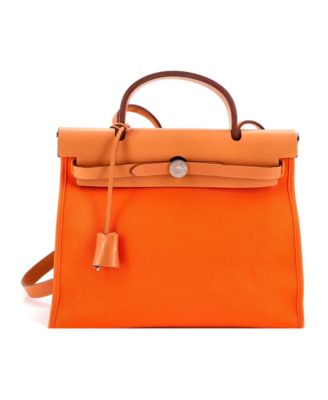 Pre-Owned HERMES 31 Herbag Zip Leather and Toile