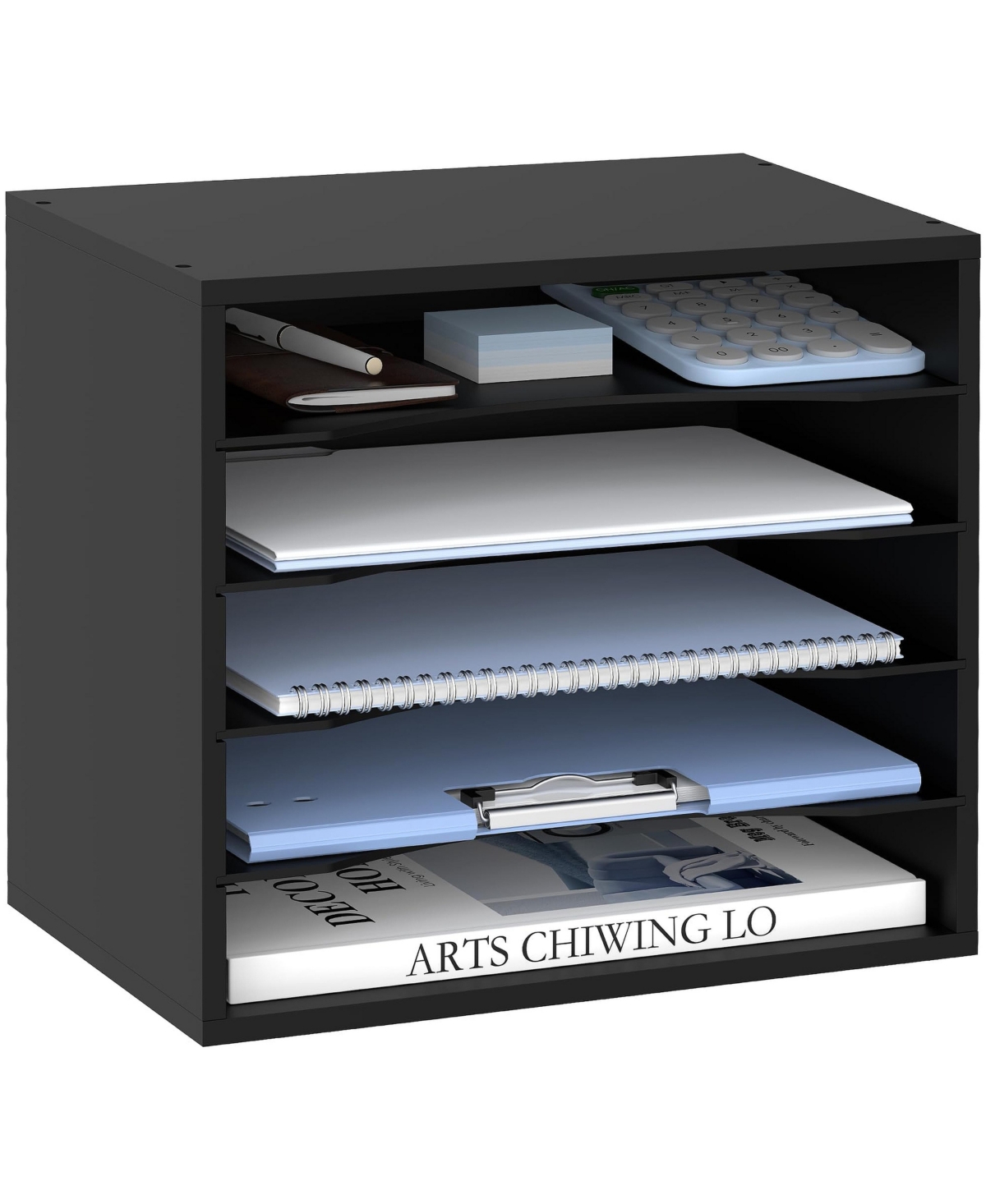 Four Candies Wood Desk Organizer Tiered Adjustable Storage Tray For Office Home - Open Miscellaneous