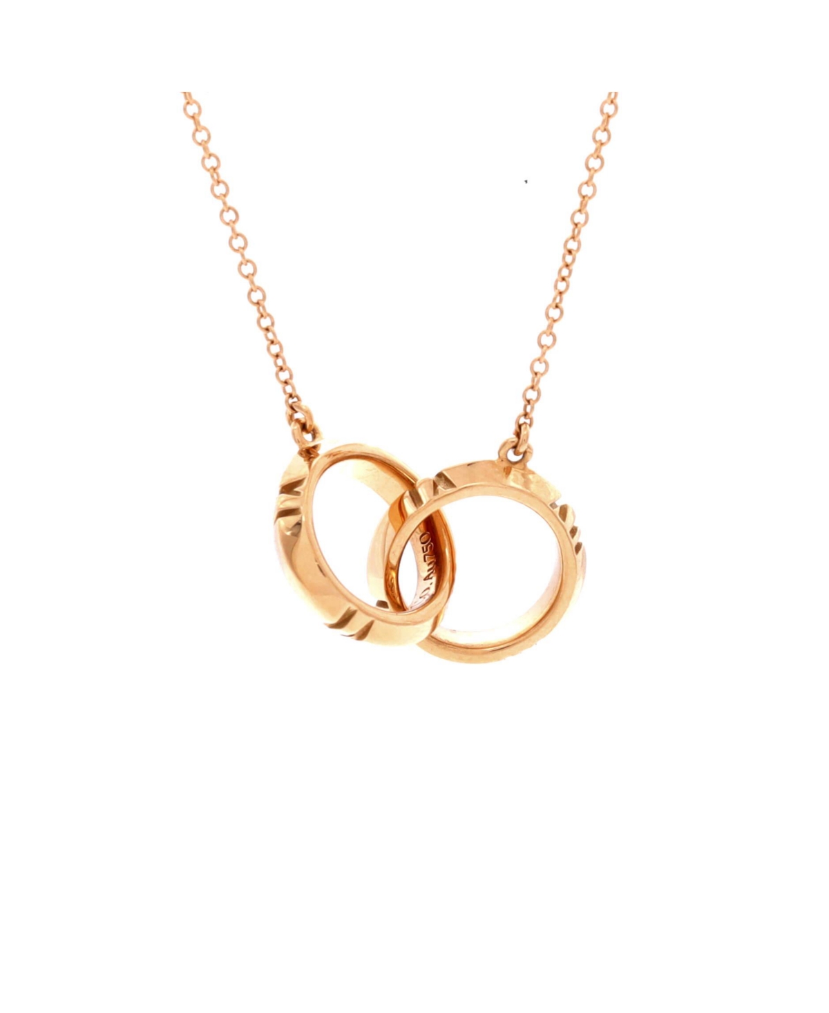 Pre-Owned Tiffany & Co Atlas X Closed Interlocking Pendant Necklace - 18k rose gold