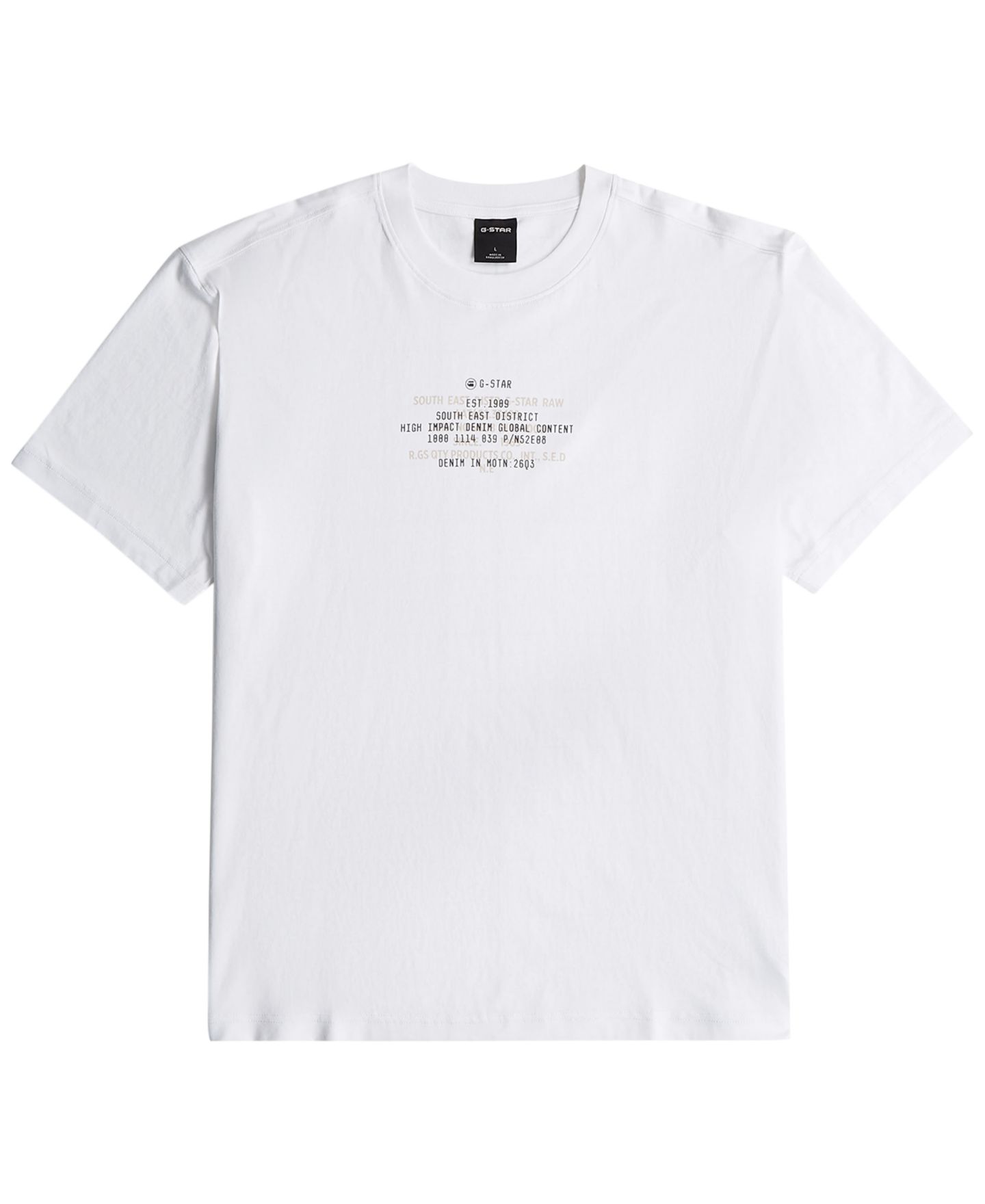 Мужская футболка G-Star Raw Multi Text Relaxed Graphic, цвет: Белый — фото 4