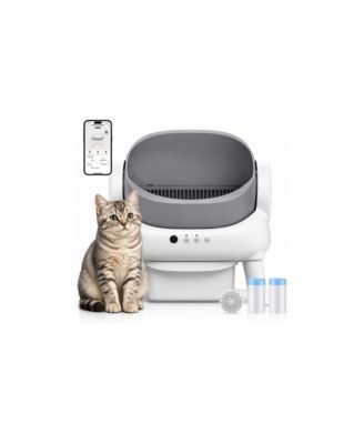 Automatic Open Top Self-Cleaning Cat Litter Box with App Control, Quiet Operation and Odor Control for Multi-Cat Households