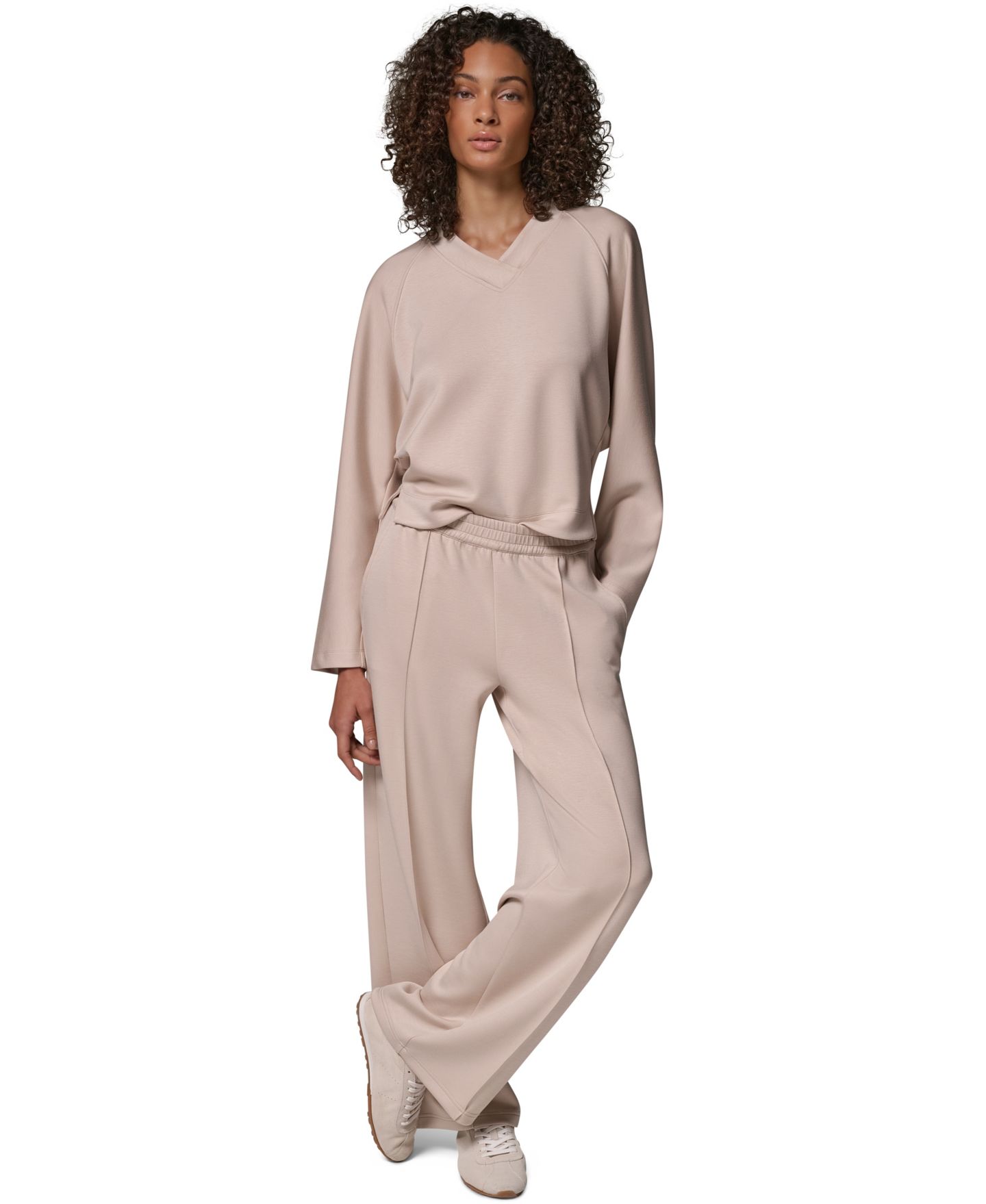 Женские брюки Donna Karan Weekend Jet Setter Mid-Rise Pull-On Wide-Leg, цвет: Розовый серо-коричневый — фото 15