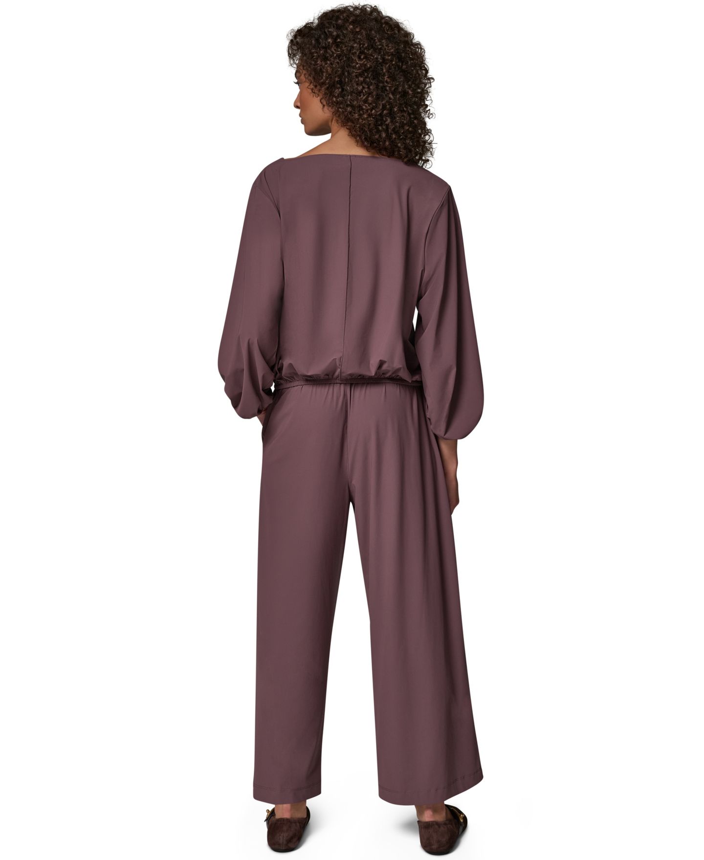 Женская блузка Donna Karan Weekend 4-way Stretch Knit Boat Neck Balloon Sleeve Blouse, цвет: Чёрный — фото 11