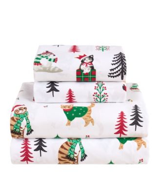 Home Holiday Soft Microfiber 4-Piece Sheet Set, Full