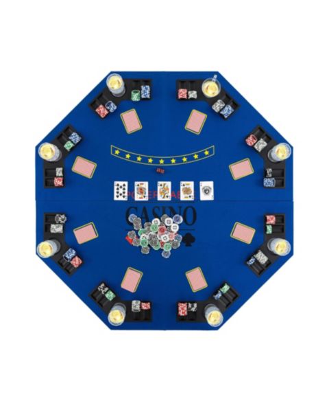 Игрушка Mecale Foldable 8-Player Poker Tabletop, от 18 лет, цвет: Синий